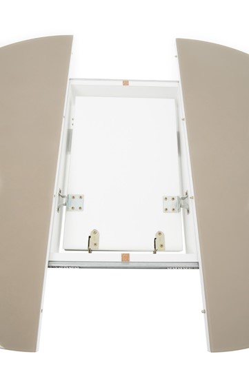 Раздвижной стол Ривьера исп. круг хром №5 (стекло белое/черный) в Симферополе - изображение 3