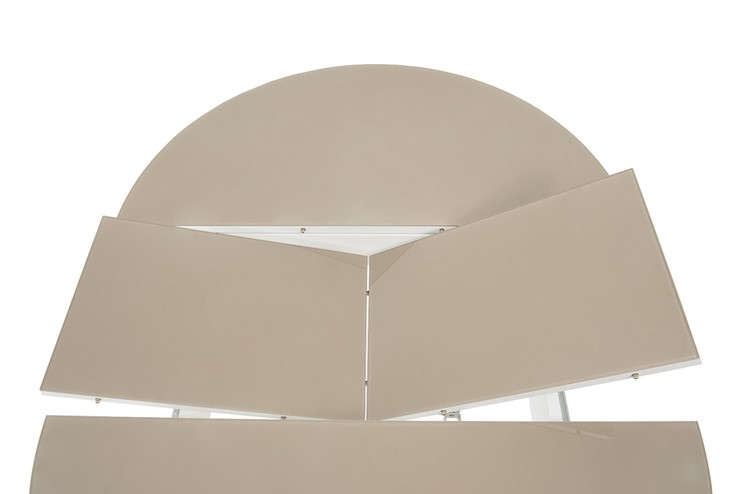 Раздвижной стол Ривьера исп. круг хром №5 (стекло белое/черный) в Симферополе - изображение 4