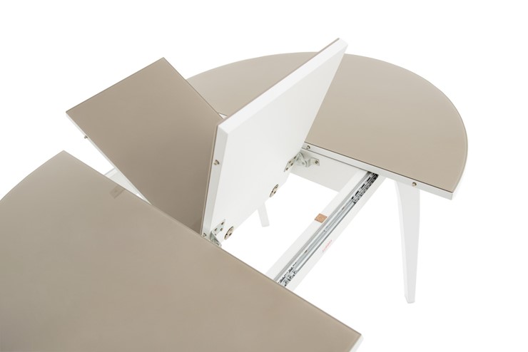 Раздвижной стол Ривьера исп. круг хром №5 (стекло белое/черный) в Симферополе - изображение 5