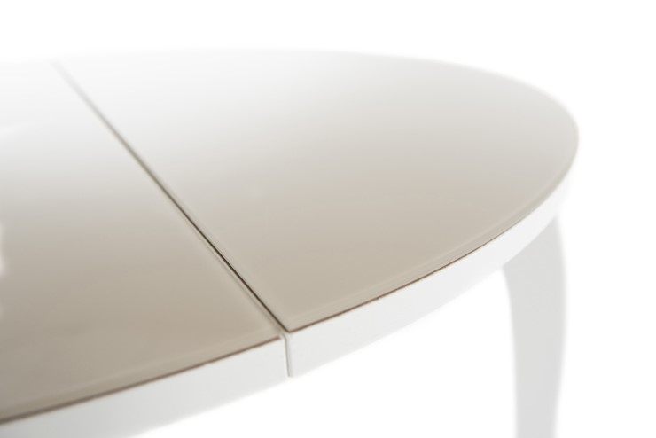 Раздвижной стол Ривьера исп. круг хром №5 (стекло белое/черный) в Симферополе - изображение 6
