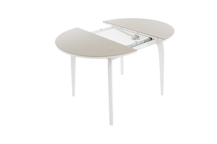 Раздвижной стол Ривьера исп. круг хром №5 (стекло белое/черный) в Симферополе - изображение 7