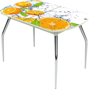 Кухонный стол раздвижной Ривьера исп.1 ноги метал. крашеные №24 Фотопечать (Фрукты №16) в Симферополе