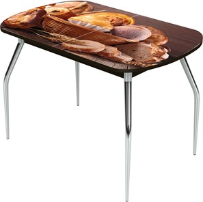 Кухонный стол раскладной Ривьера исп.1 ноги метал. крашеные №24 Фотопечать (Хлеб №3 в Симферополе