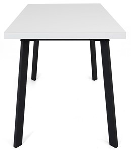 Кухонный стол раздвижной Сальвадор-2G (ноги черные, стекло cristal/белый цемент) в Симферополе - предосмотр 2