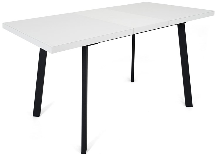 Кухонный стол раздвижной Сальвадор-2G (ноги черные, стекло cristal/белый цемент) в Симферополе - изображение 3