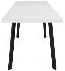 Кухонный стол раздвижной Сальвадор-2G (ноги черные, стекло cristal/белый цемент) в Симферополе - предосмотр 5