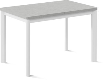 Кухонный стол раздвижной Токио-1L (ноги металлические белые, светлый цемент) в Симферополе