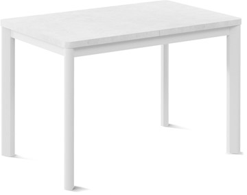 Кухонный стол раскладной Токио-2L (ноги металлические белые, белый цемент) в Симферополе