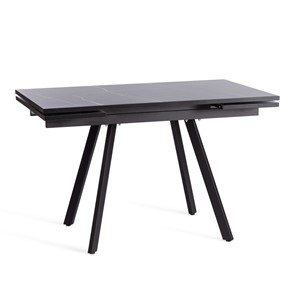 Кухонный стол раздвижной VIGO ЛДСП/HPL/металл,120x80x30х30х75 см, Мрамор чёрный/чёрный арт.19730 в Симферополе