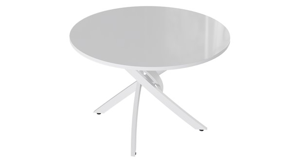 Стол кухонный Diamond тип 2 (Белый муар/Белый глянец) в Симферополе - изображение