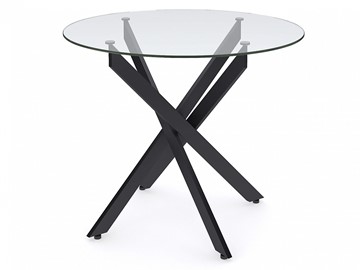Круглый стол на кухню Dikline R900 стекло/ножки черный металл в Симферополе