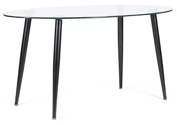 Стол кухонный KASSEL (mod. DT333) металл/закаленное стекло (10 мм), 150х90х75см, черный в Симферополе