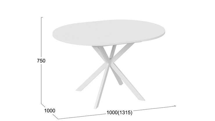 Стол обеденный раздвижной Мэдисон Тип 1 (Белый муар, Белый) в Симферополе - изображение 4