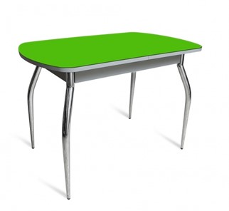 Кухонный обеденный стол ПГ-04 СТ белое/оранжевое/хром фигурные в Симферополе - предосмотр 1