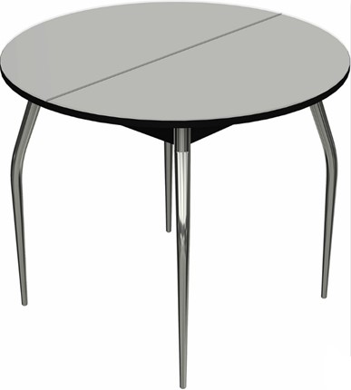 Раздвижной стол Ривьера исп. круг хром №5 (стекло белое/черный) в Симферополе - изображение
