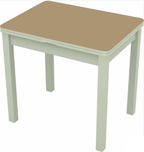 Кухонный раскладной стол Бари дерево №8 (стекло капучино/белый) в Симферополе