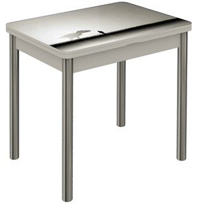 Кухонный стол раздвижной Бари хром №6 (Exclusive h182/белый) в Симферополе