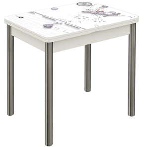 Обеденный раздвижной стол Бари хром №6 (Exclusive h174/белый) в Симферополе