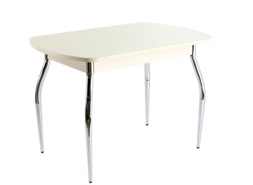 Небольшой стол ПГ-01СТ Песочное/дуб молочный/хром фигурные в Симферополе