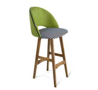 Барный стул SHT-ST34-3 / SHT-S65 (оливковый/гусиная лапка/дуб брашированный коричневый) в Симферополе
