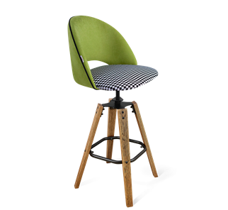 Барный стул SHT-ST34-3 / SHT-S93 (оливковый/гусиная лапка/браш.коричневый/черный муар) в Симферополе