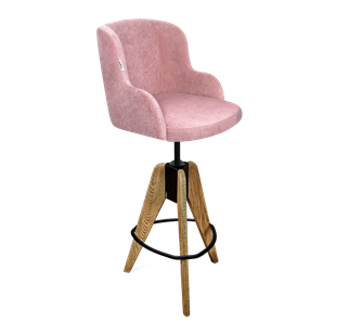 Барный стул SHT-ST39 / SHT-S92 (пыльная роза/браш.коричневый/черный муар) в Симферополе