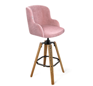 Барный стул SHT-ST39 / SHT-S93 (пыльная роза/браш.коричневый/черный муар) в Симферополе