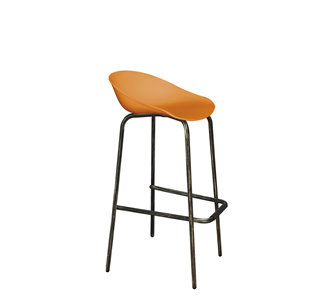 Барный стул SHT-ST19/S29 (оранжевый/черный муар/золотая патина) в Симферополе