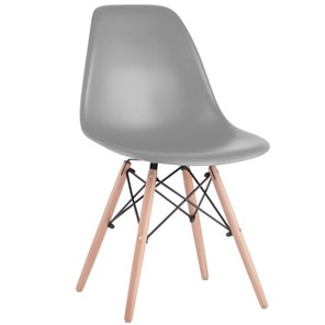 Комплект стульев 4 шт. BRABIX "Eames CF-010", пластик серый, опоры дерево/металл, 532632, 2033A в Симферополе