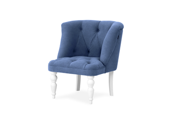 Мягкое кресло Бриджит синий ножки белые в Симферополе