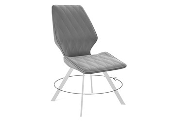 Кухонный стул 243 PRO поворотный серый/белый в Симферополе