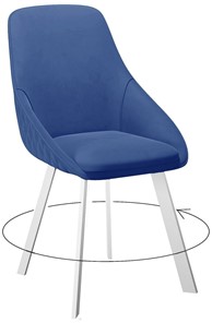 Мягкий стул 246 Поворотный, Микровелюр Z20 Синий / опоры белые в Симферополе