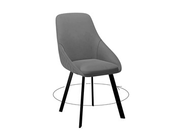 Мягкий стул 246 Поворотный темно-серый/черный в Симферополе