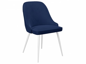 Обеденный стул 256, микровелюр К17 синий, ножки белые в Симферополе