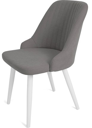 Кухонный стул Даниэлла, ноги белые круглые XXL (R38)/велюр T180 Светло-серый в Симферополе - изображение