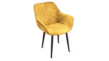 Обеденный стул Дастин К1С (Черный муар/Микровелюр Wellmart Yellow) в Симферополе