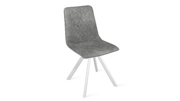 Обеденный стул Хьюго К2 (Белый матовый/Микровелюр Wellmart Silver) в Симферополе