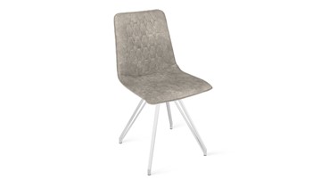 Обеденный стул Хьюго К4 (Белый матовый/Микровелюр Wellmart Dark Beige) в Симферополе
