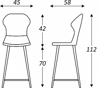 Кухонный стул Марио барный(Аквамарин Т179/ноги черные) в Симферополе - предосмотр 5
