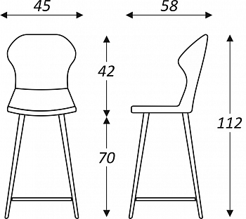 Кухонный стул Марио барный(Аквамарин Т179/ноги черные) в Симферополе - изображение 5