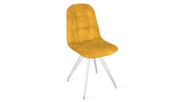 Обеденный стул Райс К4 (Белый матовый/Микровелюр Wellmart Yellow) в Симферополе