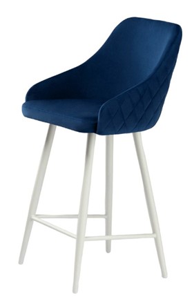 Мягкий стул Сальса Полубарная, Велюр CATALANA 16 (синий) / Белый муар в Симферополе - изображение