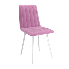 Обеденный стул Тахо, велюр тенерифе розовый/Цвет металл белый в Симферополе