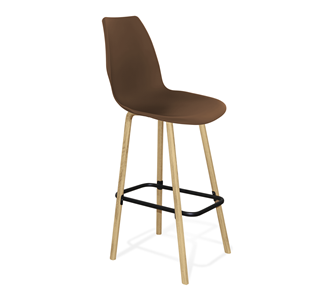 Барный стул SHT-ST29/S94 (коричневый ral 8014/прозрачный лак/черный муар) в Симферополе