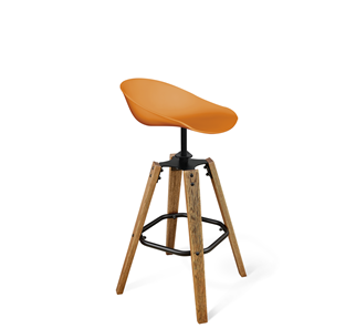 Барный стул SHT-ST19/S93 (оранжевый/брашированный коричневый/черный муар) в Симферополе