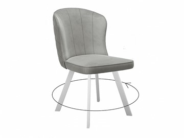 Обеденный стул 219 поворотный, микровелюр B22 grey, ножки белые в Симферополе