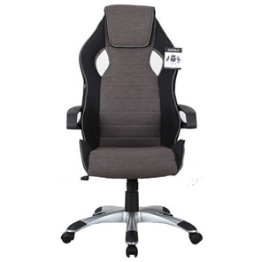 Кресло компьютерное Brabix Techno GM-002 (ткань, черное/серое, вставки белые) в Симферополе
