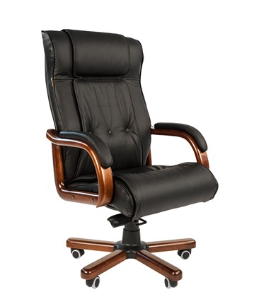 Кресло CHAIRMAN 653 кожа черная в Симферополе - изображение