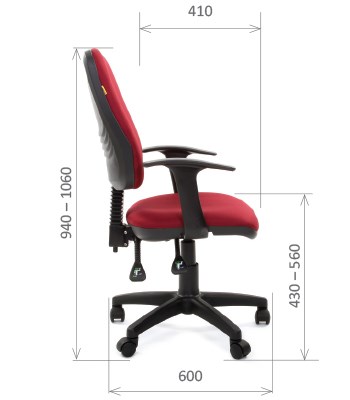 Компьютерное кресло CHAIRMAN 661 Ткань стандарт 15-11 красная в Симферополе - изображение 2