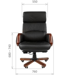 Кресло офисное CHAIRMAN 417 кожа черная в Симферополе - предосмотр 1